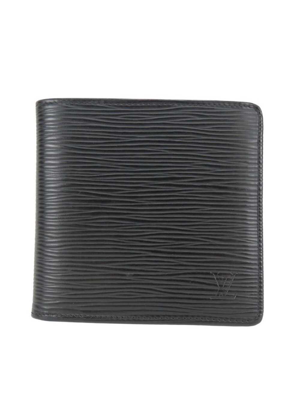 Louis Vuitton Bifold Wallet Portefeuille Marco Epi Leather Noir Compact Simple